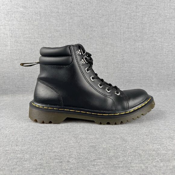 Dr. Martens Shoes - Dr Martens Boots Womens 8 Black Leather Faora Air Wair Mid Calf Lace Up AW004